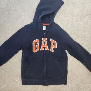 GAP Kids Navy Hoodie with Orange Logo